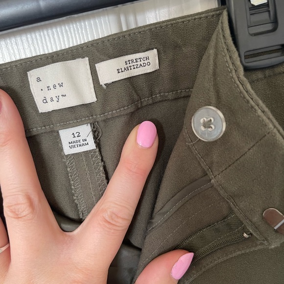 A New Day | Army Green Crop Pant | Size 12 - Picture 7 of 11